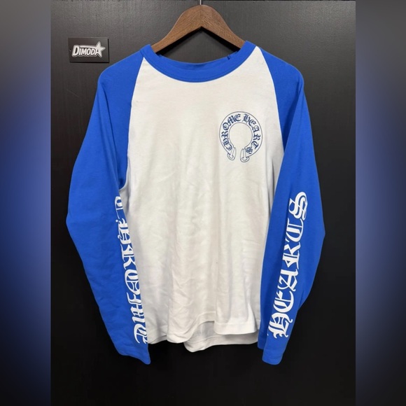 Chrome Hearts White and Blue Long Sleeve Tee
